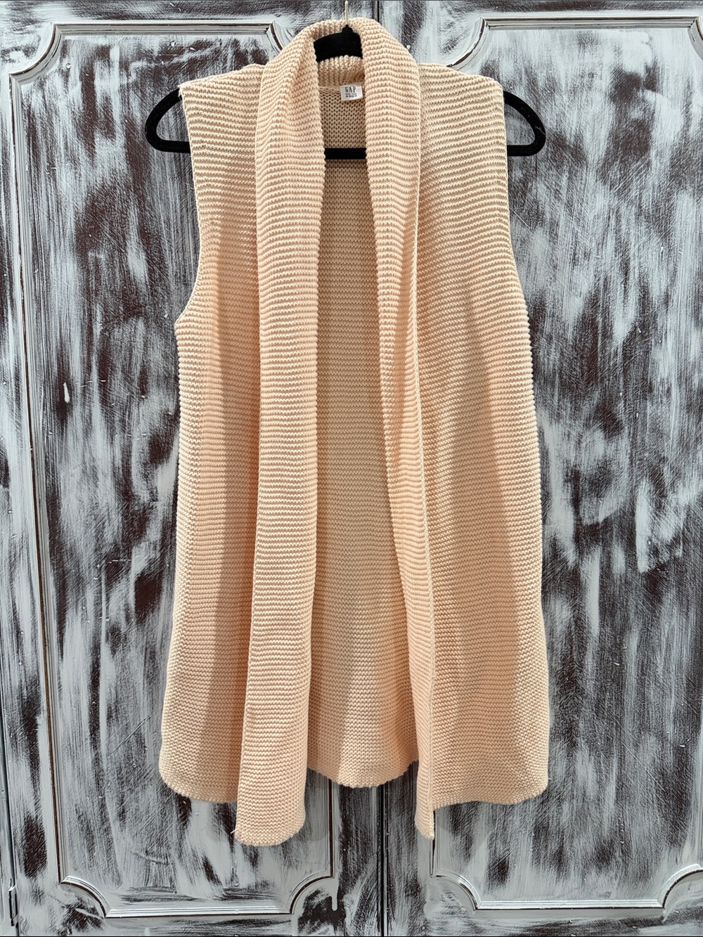 GAP Sleeveless Open-Front Knit Vest - Light Peach
